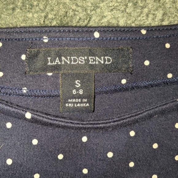 Lands’ End Navy Blue Polka Dot Dress SZ. S - Picture 4 of 4